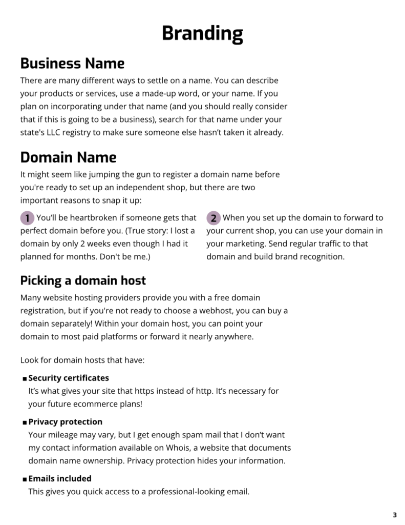 A sample page about Branding, showing mostly text.